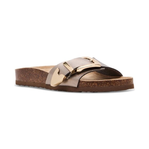 Madden Girl Brookk Buckled Footbed Slide Flat Sandals - Picture 1 of 4